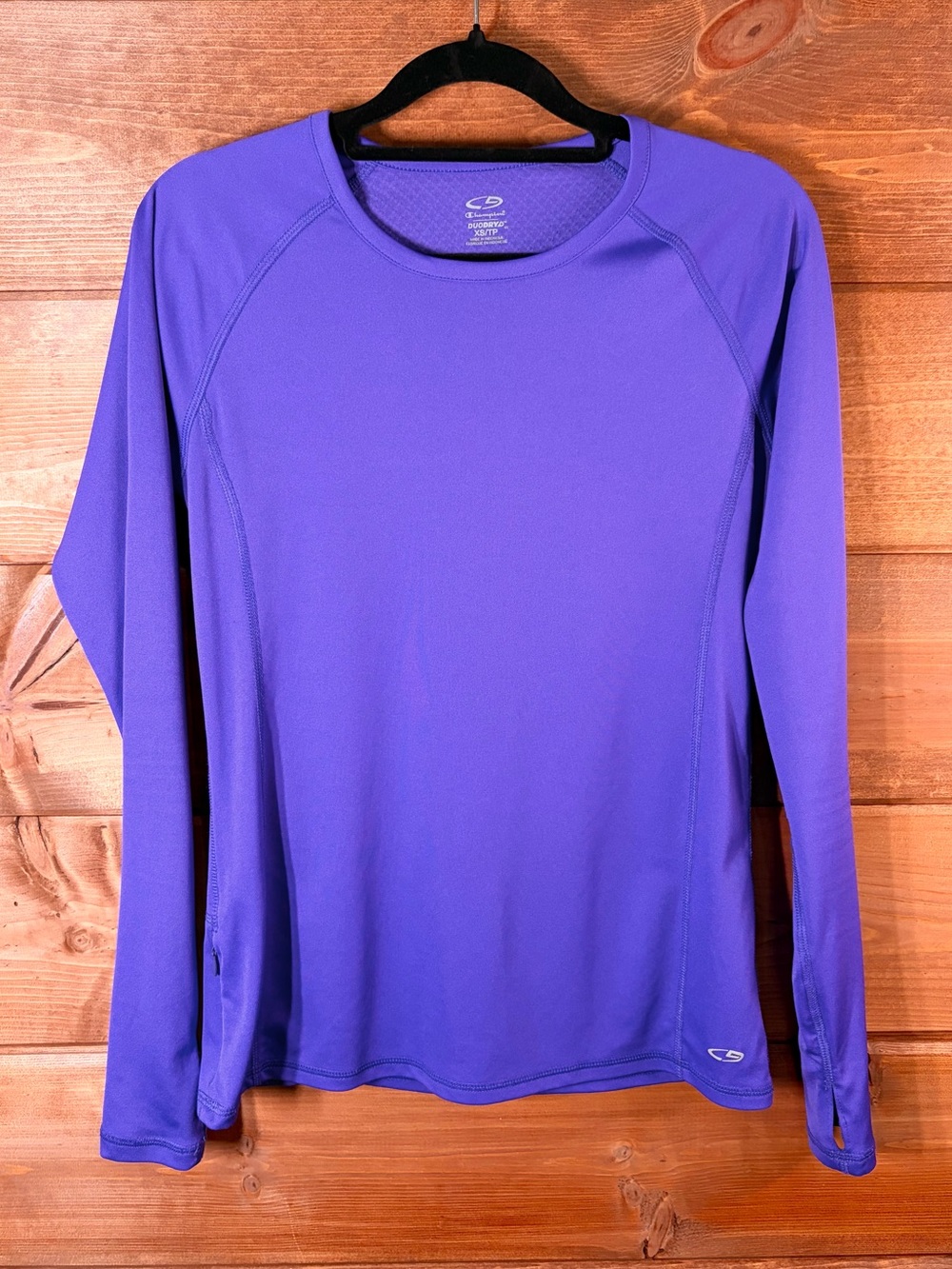 Champion Purple Long Sleeve DuoDry Performance Active Tee Size XS 💜